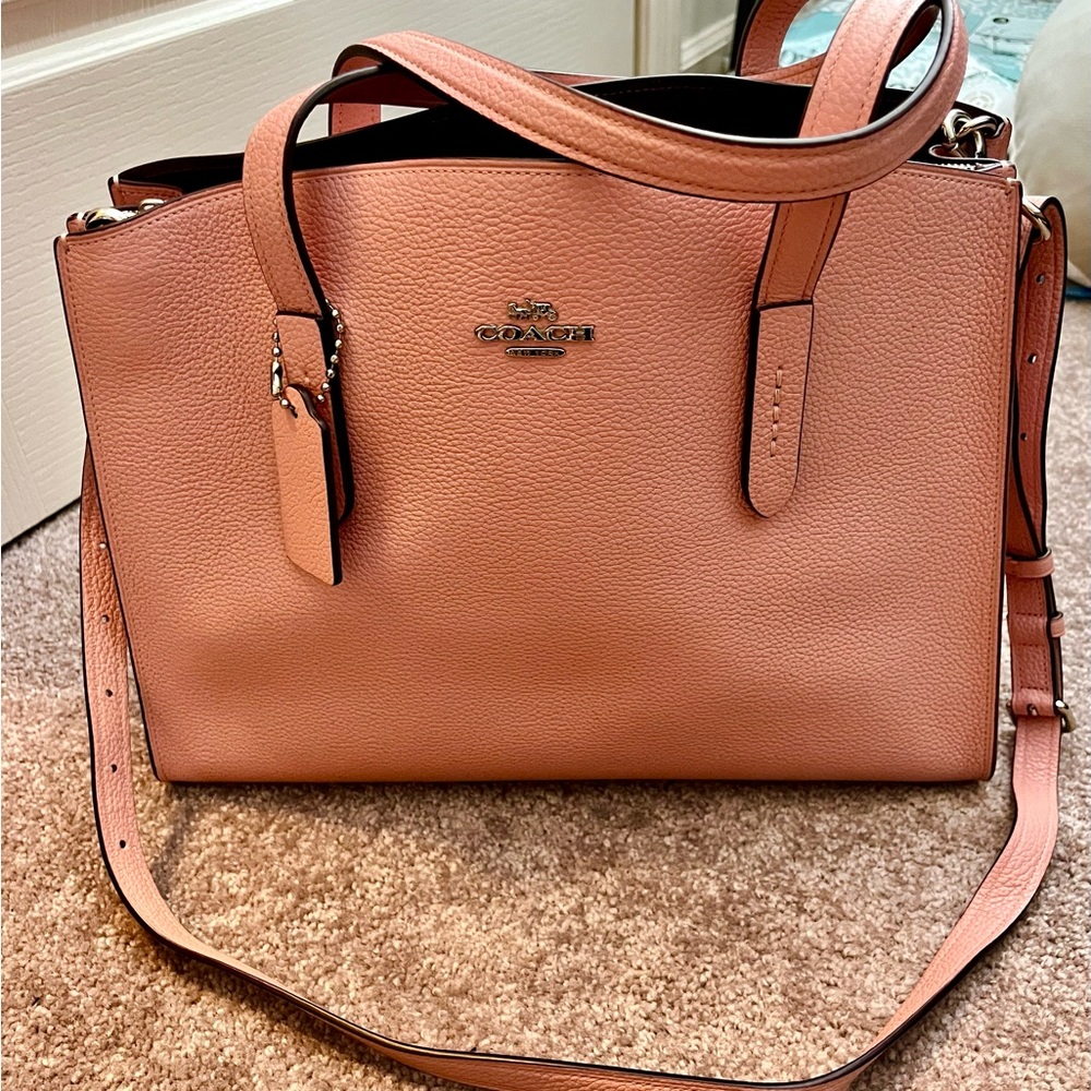 Coach Charlie Medium Carryall Pink Leather Tote/ Crossbody